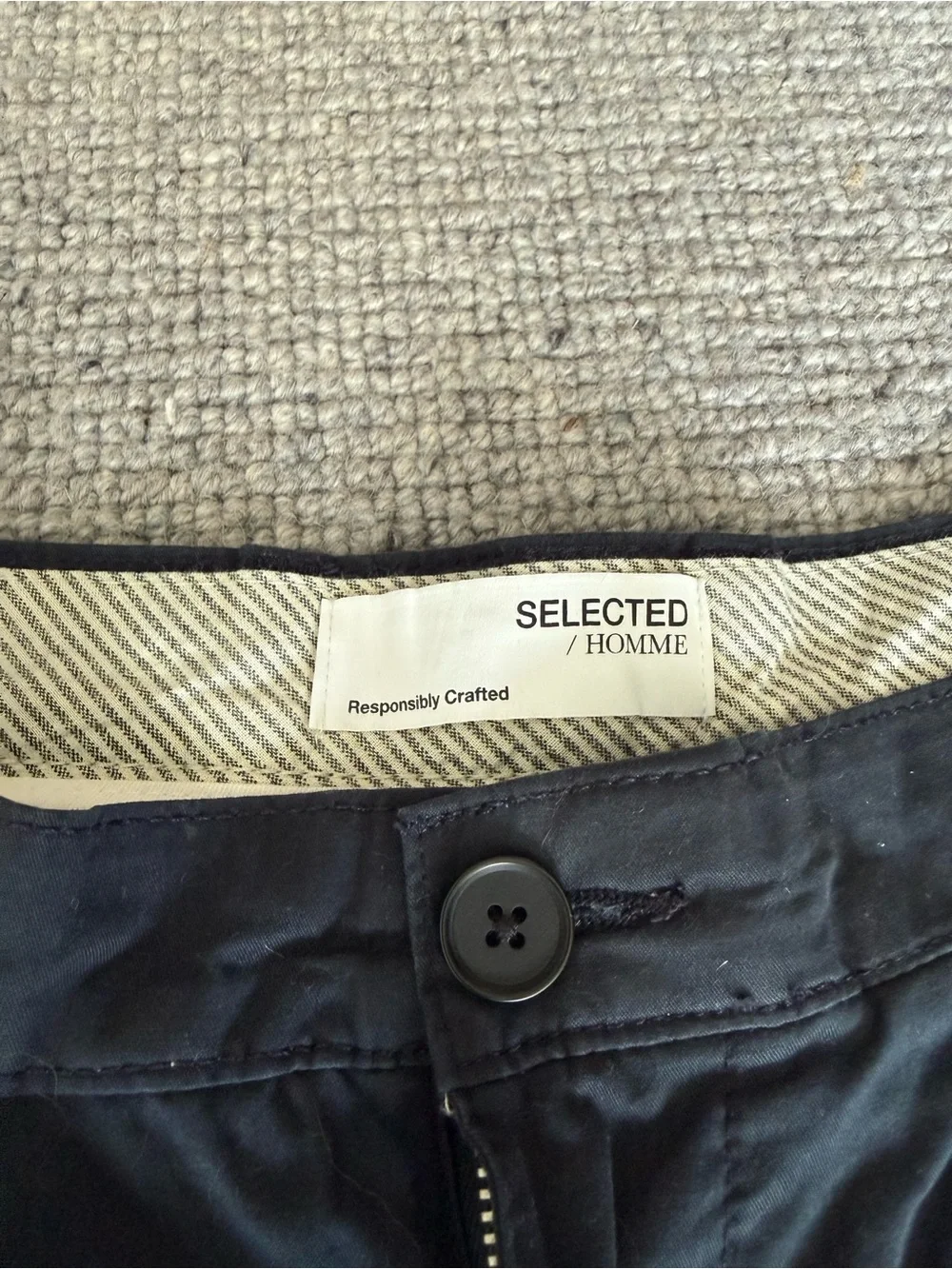 Selected Homme Men's Shorts Chinos Navy Blue S/P Dress Pants